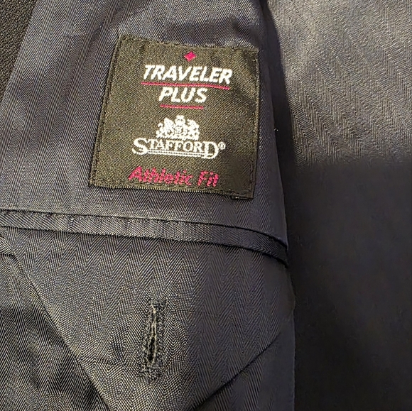 Stafford Blazer Athletic Fit Mens 46R Travel Pant 36Wx28L Blue Wool Interview - Picture 5 of 12